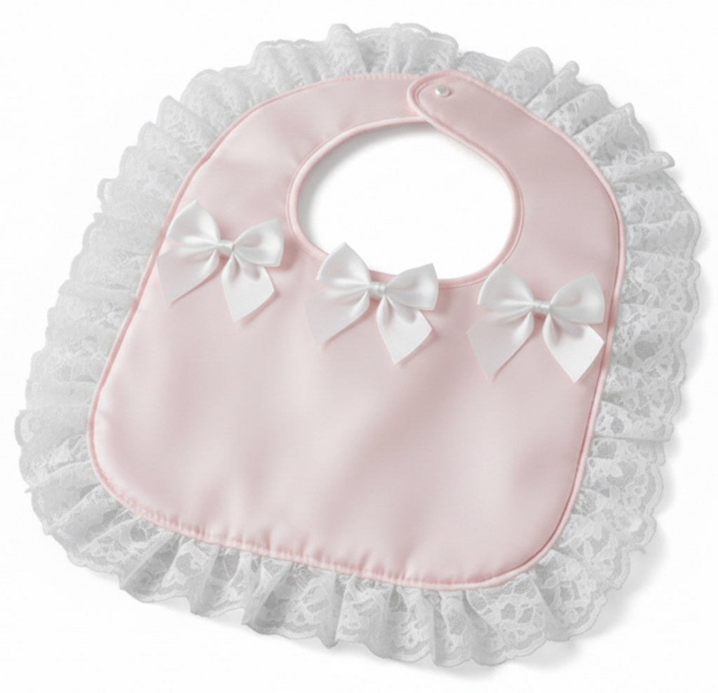 Pink Ruffles Bows Sissy Padded Adult Baby ABDL Bib by Ben’s