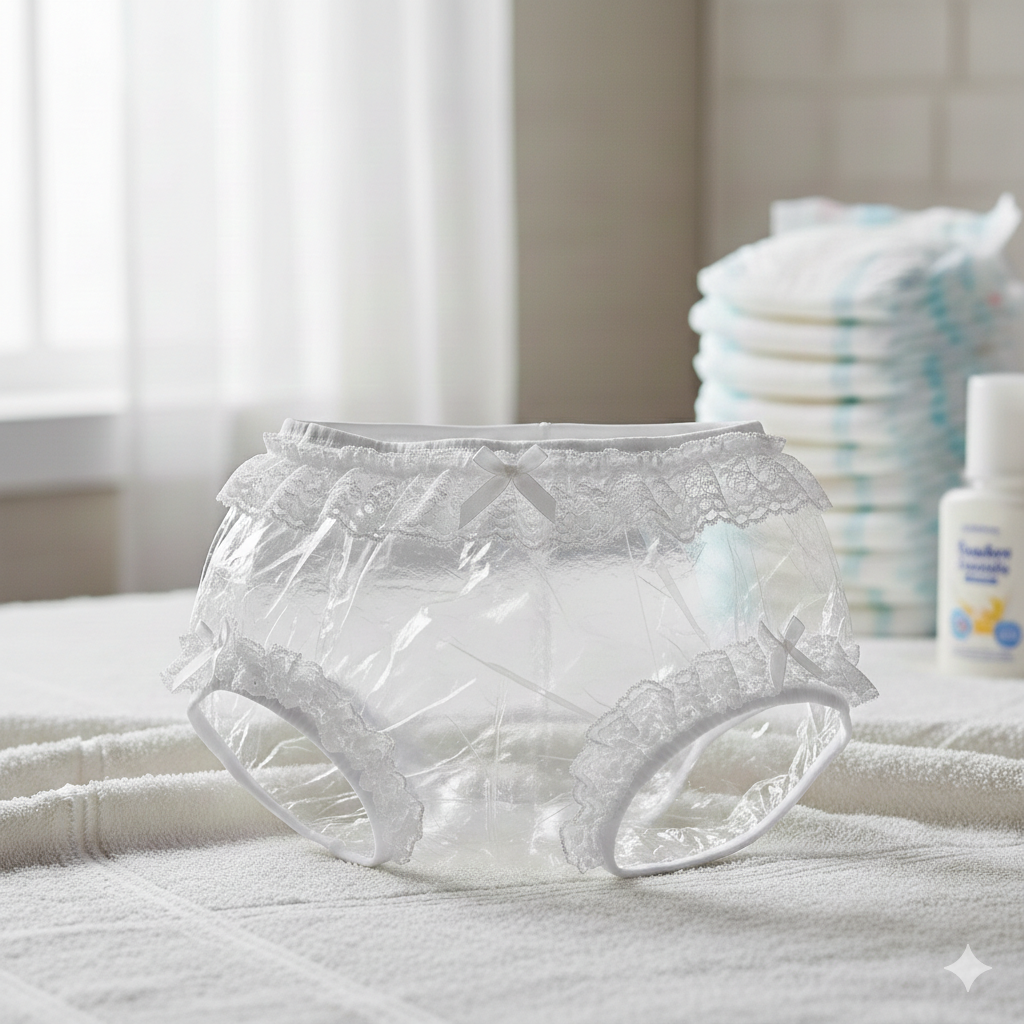 Custom Fit Clear Plastic Pants Adult Baby Diaper Cover Sissy Rhumba Panties ABDL by Ben’s