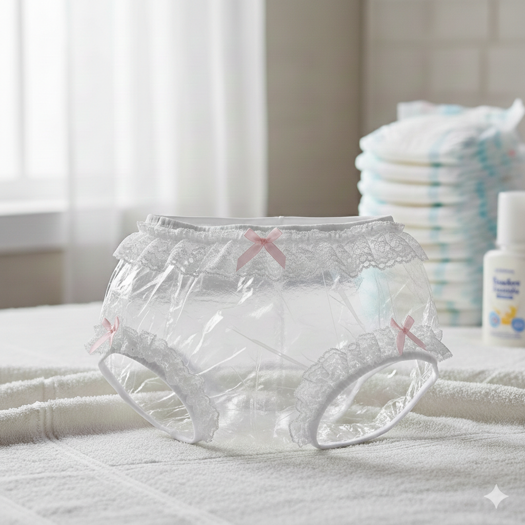 Custom Fit Clear Plastic Pants Adult Baby Diaper Cover Sissy Rhumba Panties ABDL by Ben’s