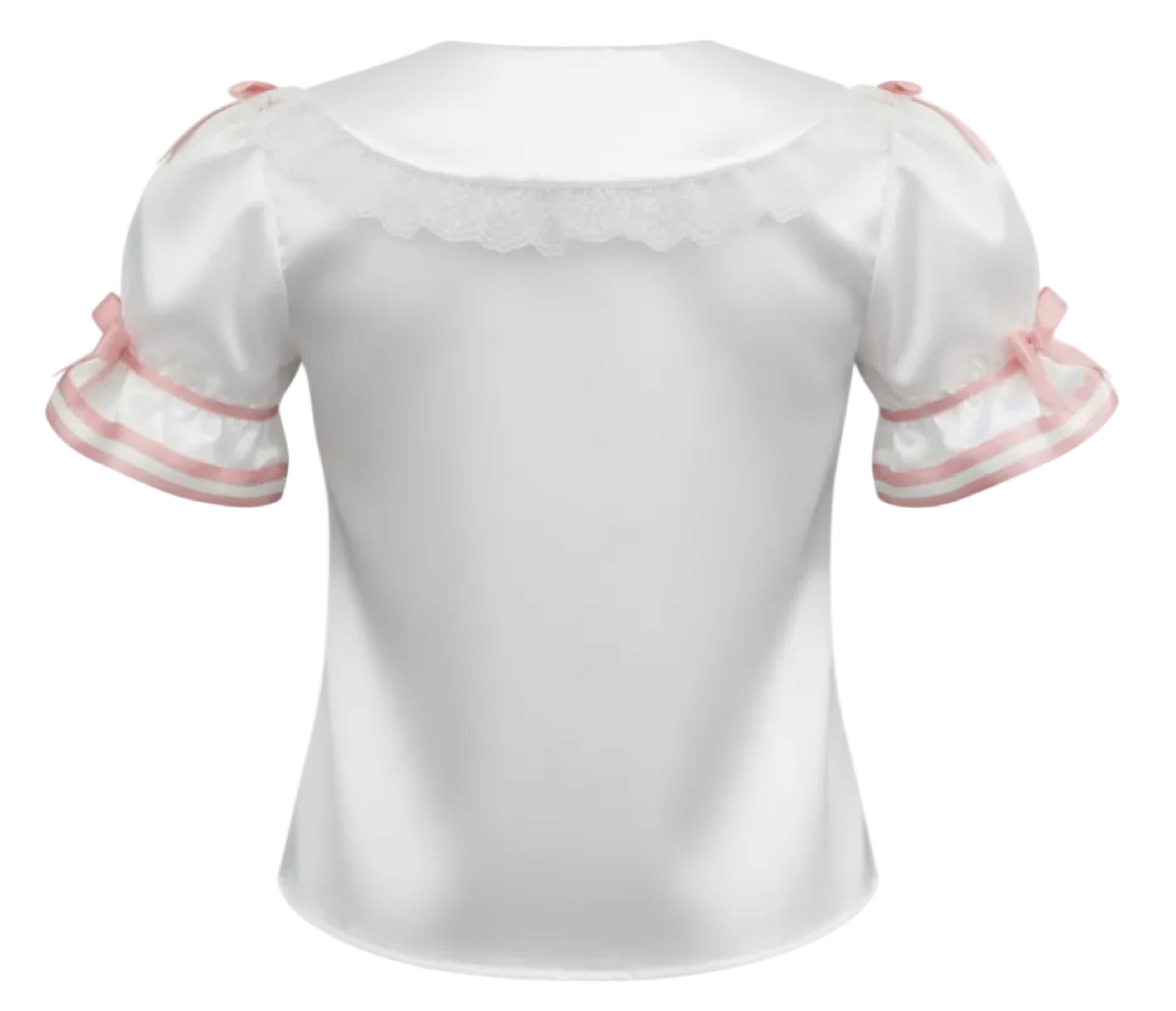 Shelly Custom Fit Adult Sissy White Satin Blouse & Pink Circle Skirt Combo by Ben's