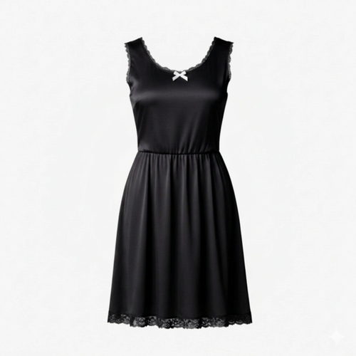 black nightie dress on a white background