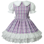 Ashley Custom Fit Pink Lavender Plaid Adult Little Girl Sissy Dress by Ben’s