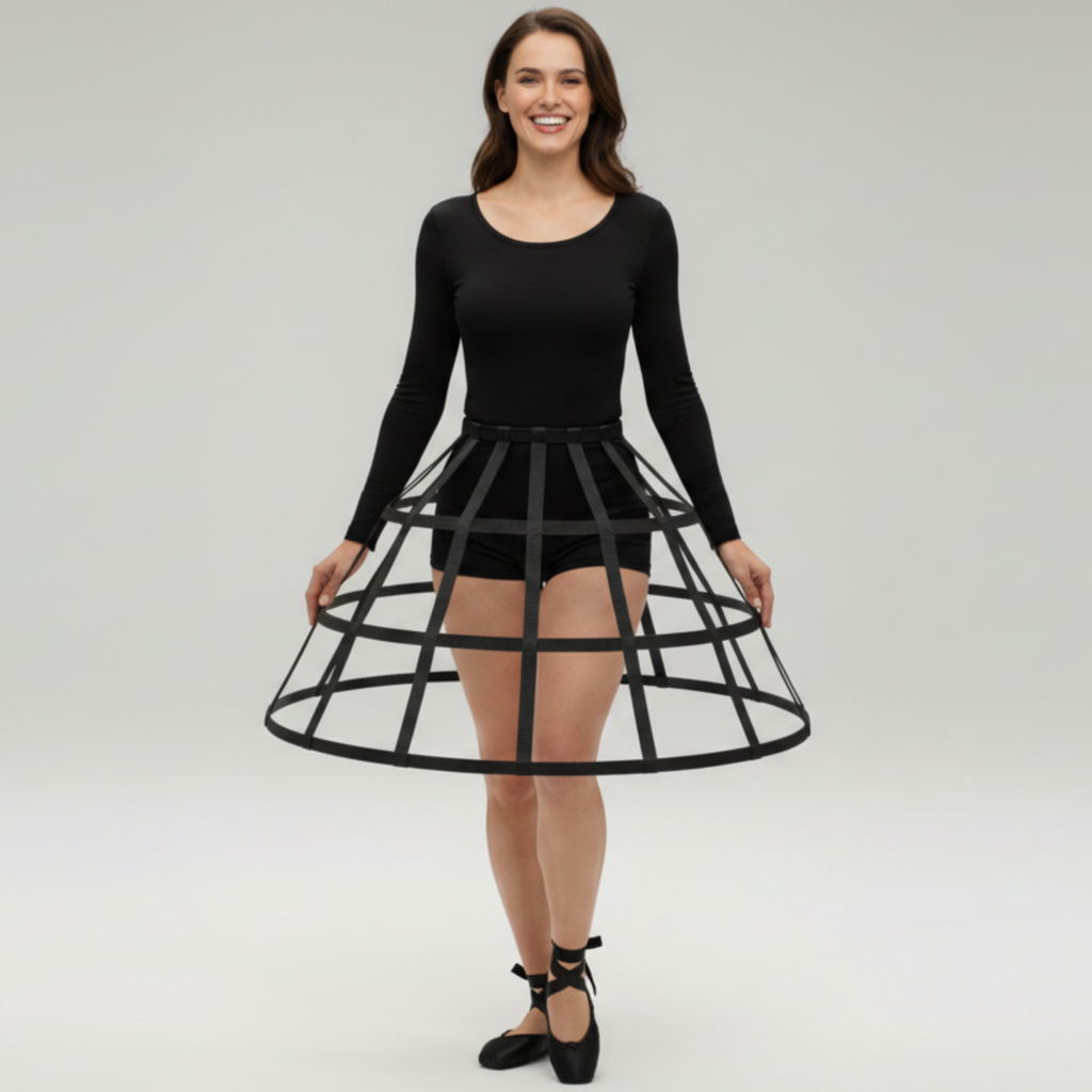 Basic Adult Sissy Hoop Skirt Bustle Cage Crinoline -Black or White- by Bens