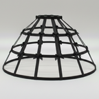 Black Crinoline hoop cage skirt with black bows on a white background