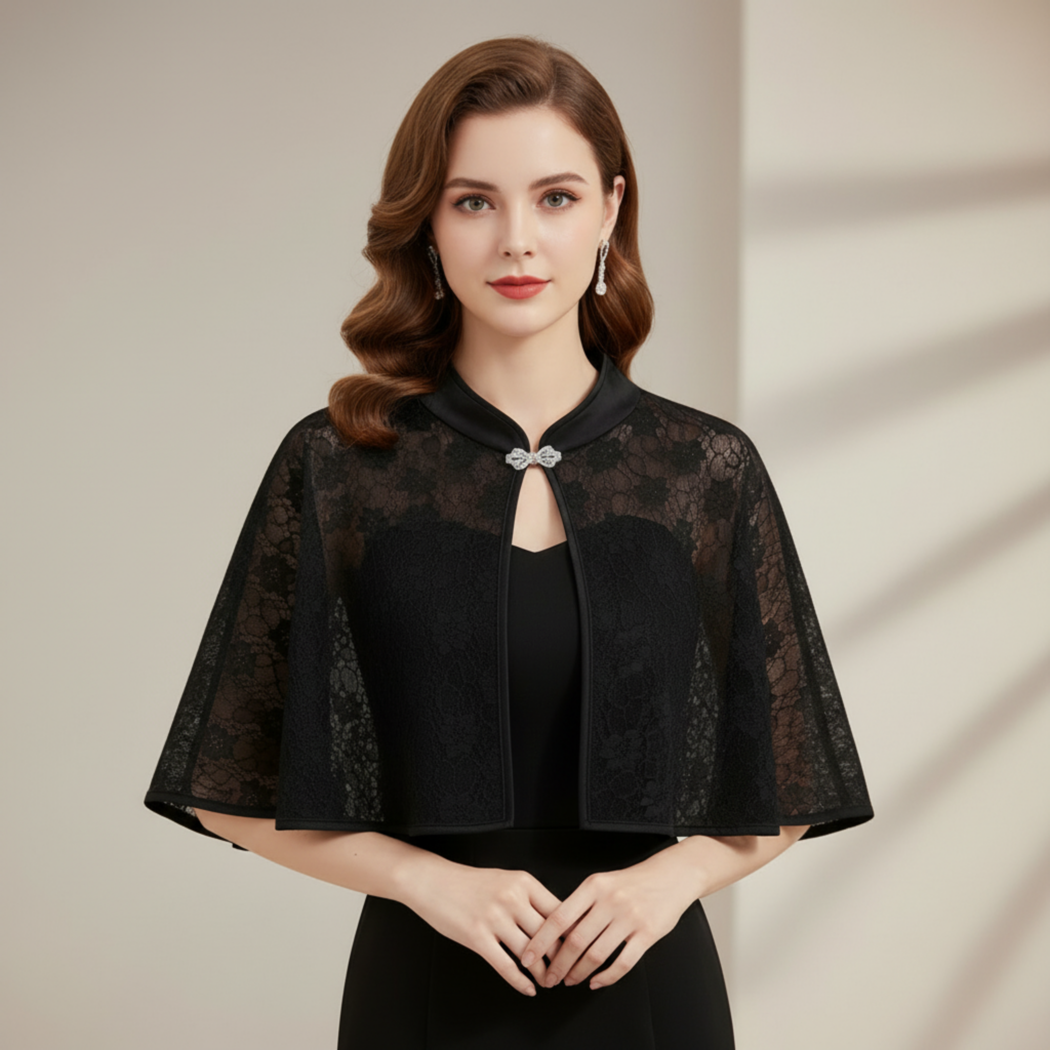 Enchanted Black Lace Cape - Gothic Adult Sissy Luxury Statement Piece by Ben's