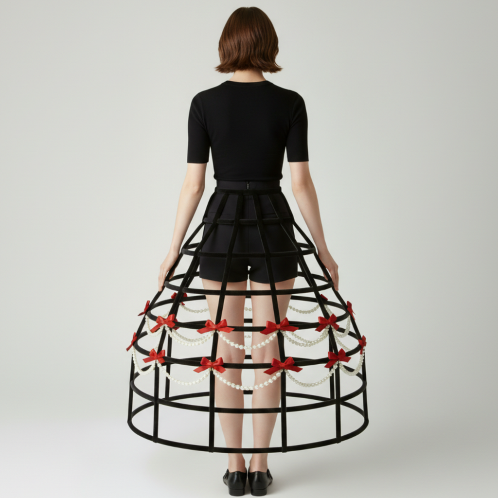 Licorice Black Custom-Adult Prissy Sissy Hoop Skirt Victorian Bustle Cage Crinoline by Bens