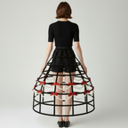 Licorice Black Custom-Adult Prissy Sissy Hoop Skirt Victorian Bustle Cage Crinoline by Bens