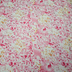 Floral patterned fabric with pink and white flowers