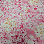 Floral patterned fabric with pink and white colors
