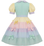 Emilee Custom Fit Rainbow Pastel Eyelet Bows Adult Sissy Lolita Dress by Ben’s