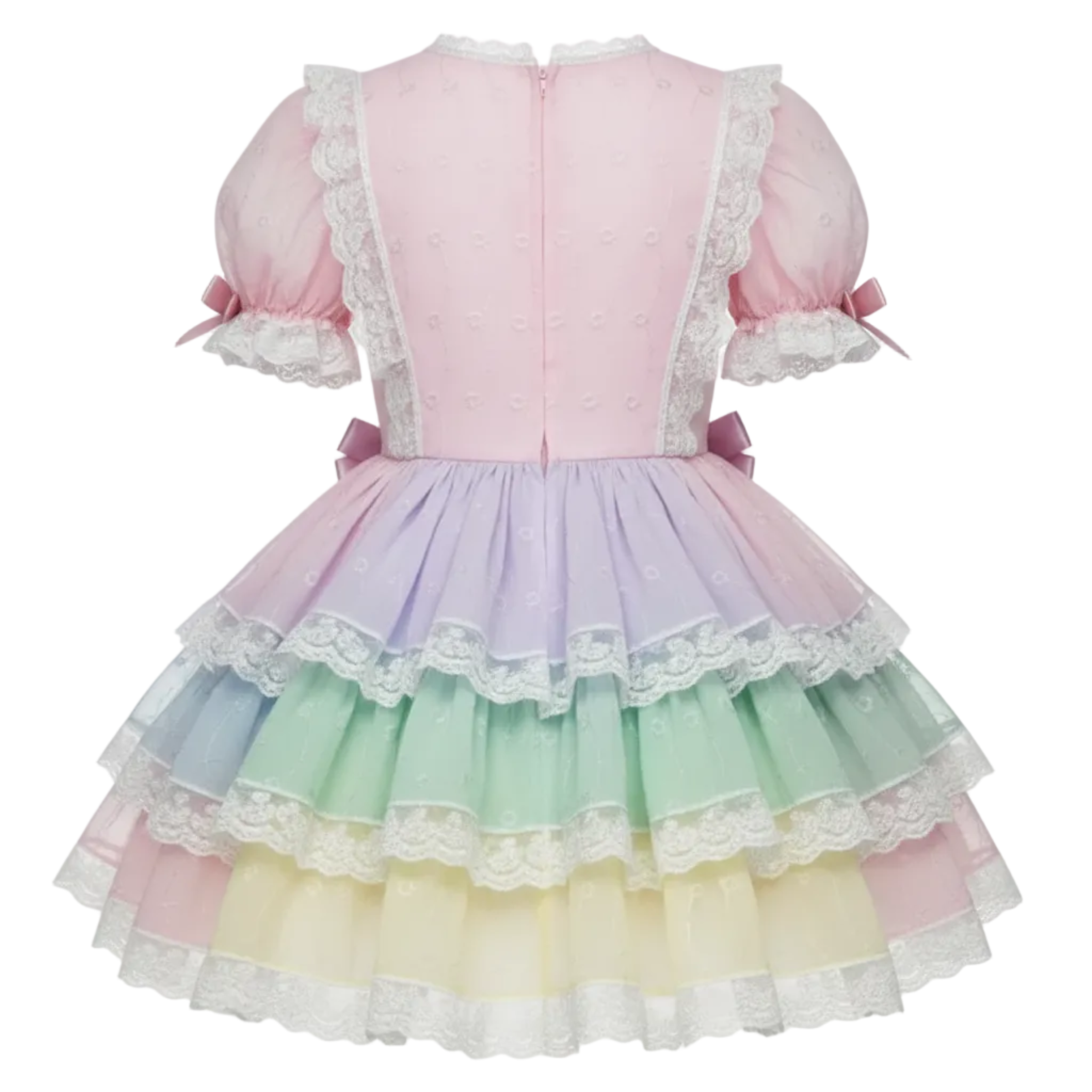 Gloria Custom Fit Rainbow Ruffles Eyelet Lolita Adult Sissy Dress by Ben’s