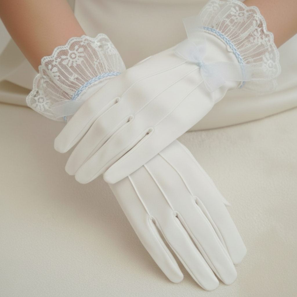 Lacy Gloves with bow and trim