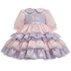 Larraine Custom Fit 4 pc Pink & Lavender Satin Adult Sissy Little Girl Dress Ensemble