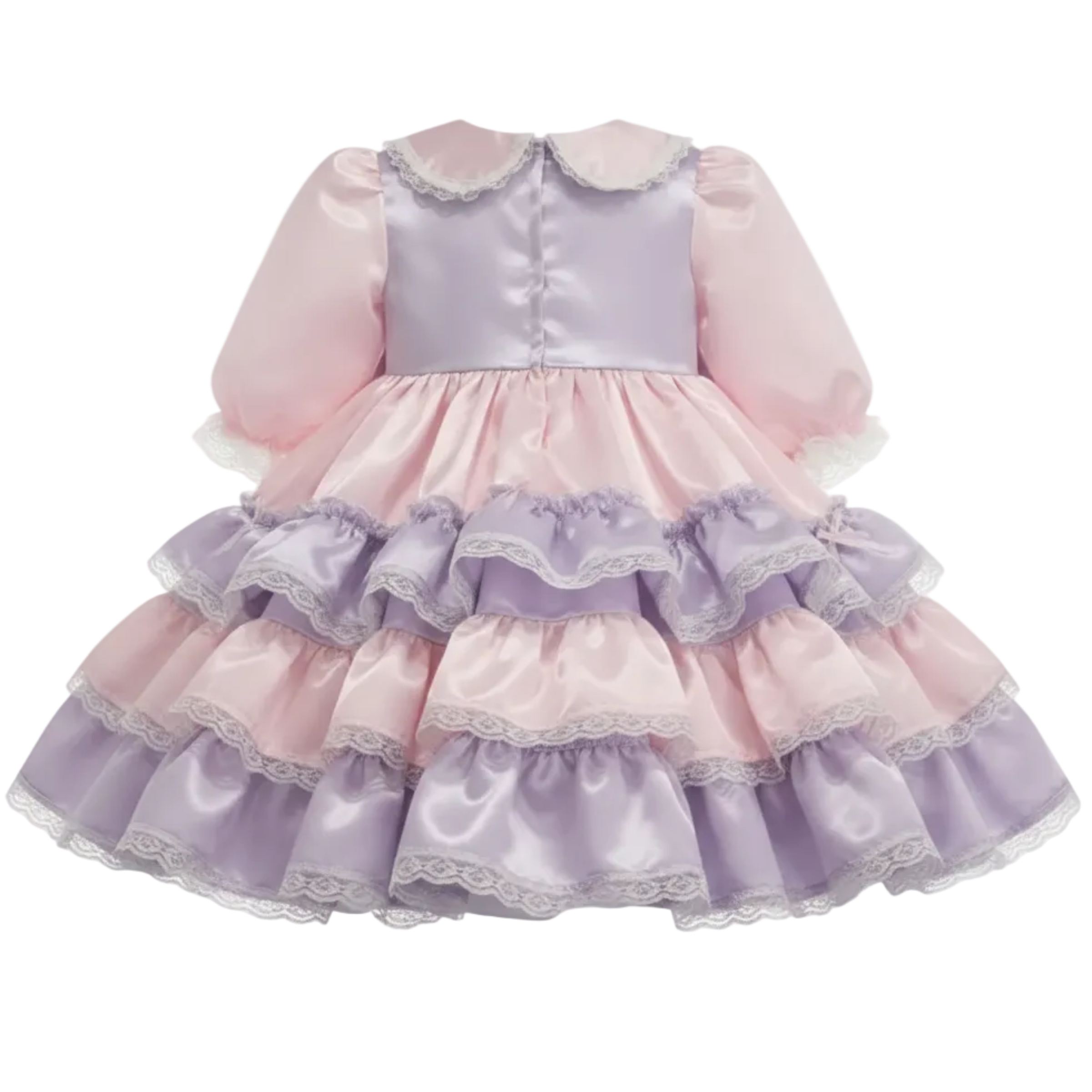 Larraine Custom Fit 4 pc Pink & Lavender Satin Adult Sissy Little Girl Dress Ensemble