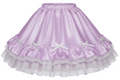 Lavender satin skirt with ruffles and lace custom made to fit you