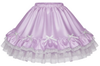Lavender satin skirt with ruffles and lace custom made to fit you