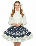 Elaine Custom Fit Navy White Polka Dots Adult Sissy Twirl Skirt by Ben’s