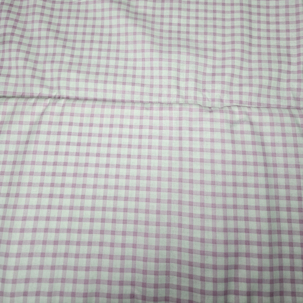 Close-up of a pink and white checkered fabric