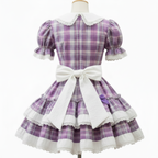 Polyanna Custom Fit Pink Lavender Plaid Adult School Girl Sissy Dress by Ben's