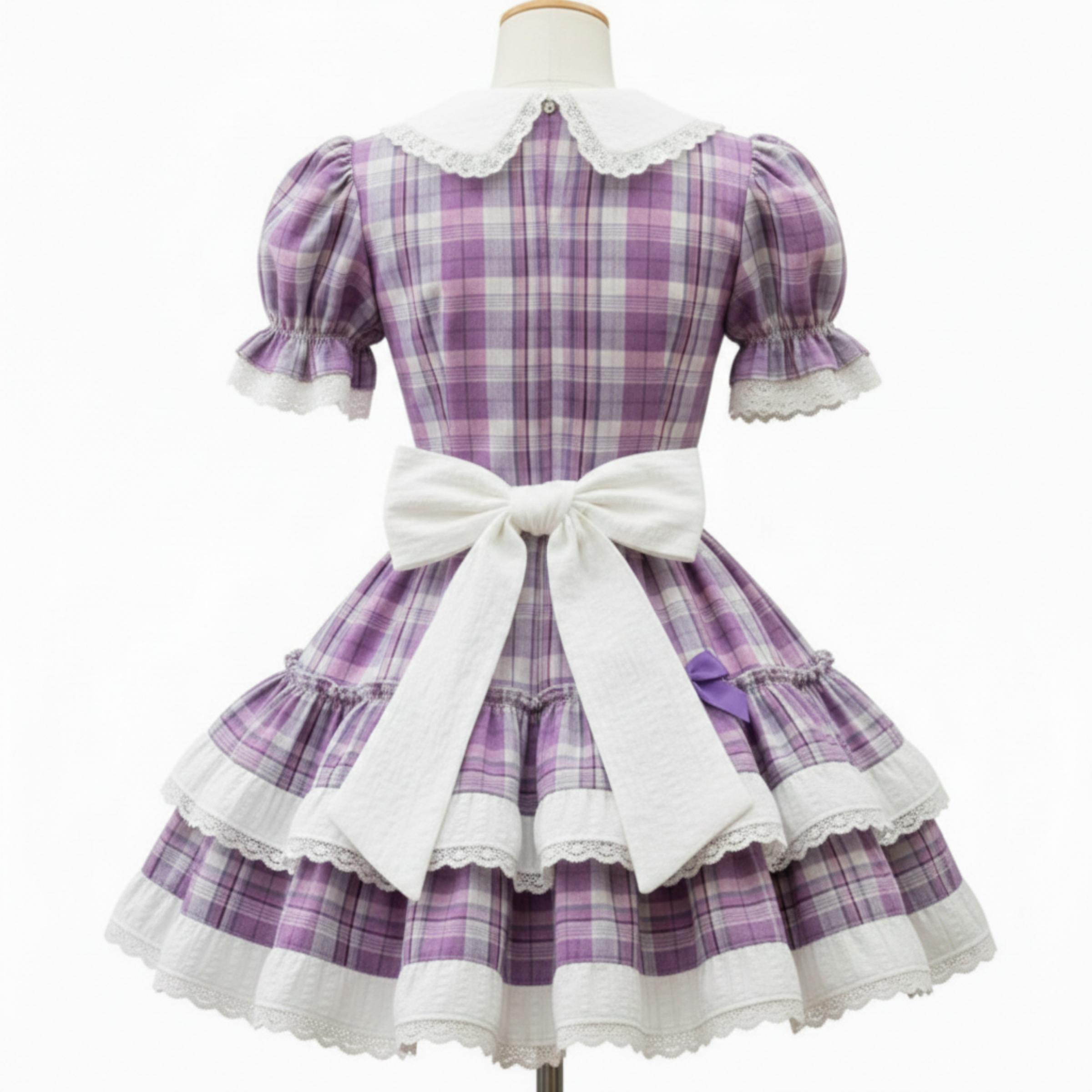 Polyanna Custom Fit Pink Lavender Plaid Adult School Girl Sissy Dress by Ben's
