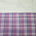 Purple plaid fabric with a white textured material on top