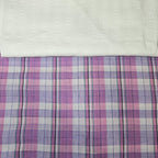 Purple plaid fabric with a white textured material on top