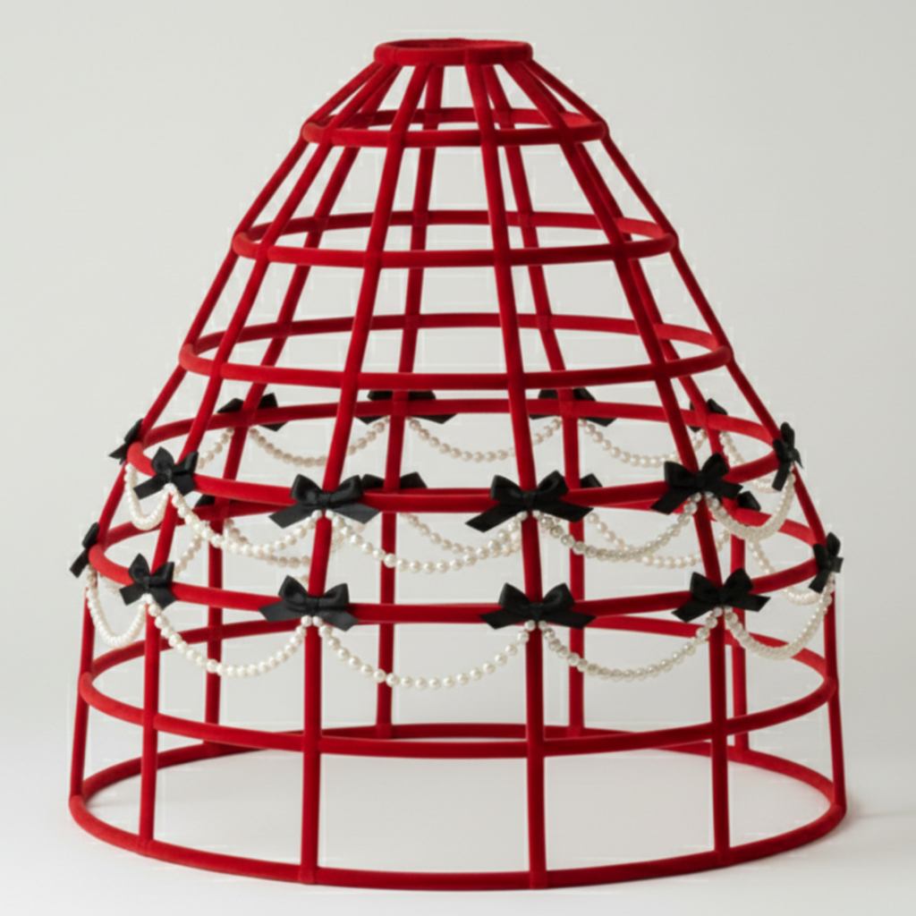 Cherry Red Custom-Adult Prissy Sissy Hoop Skirt Victorian Bustle Cage Crinoline by Bens