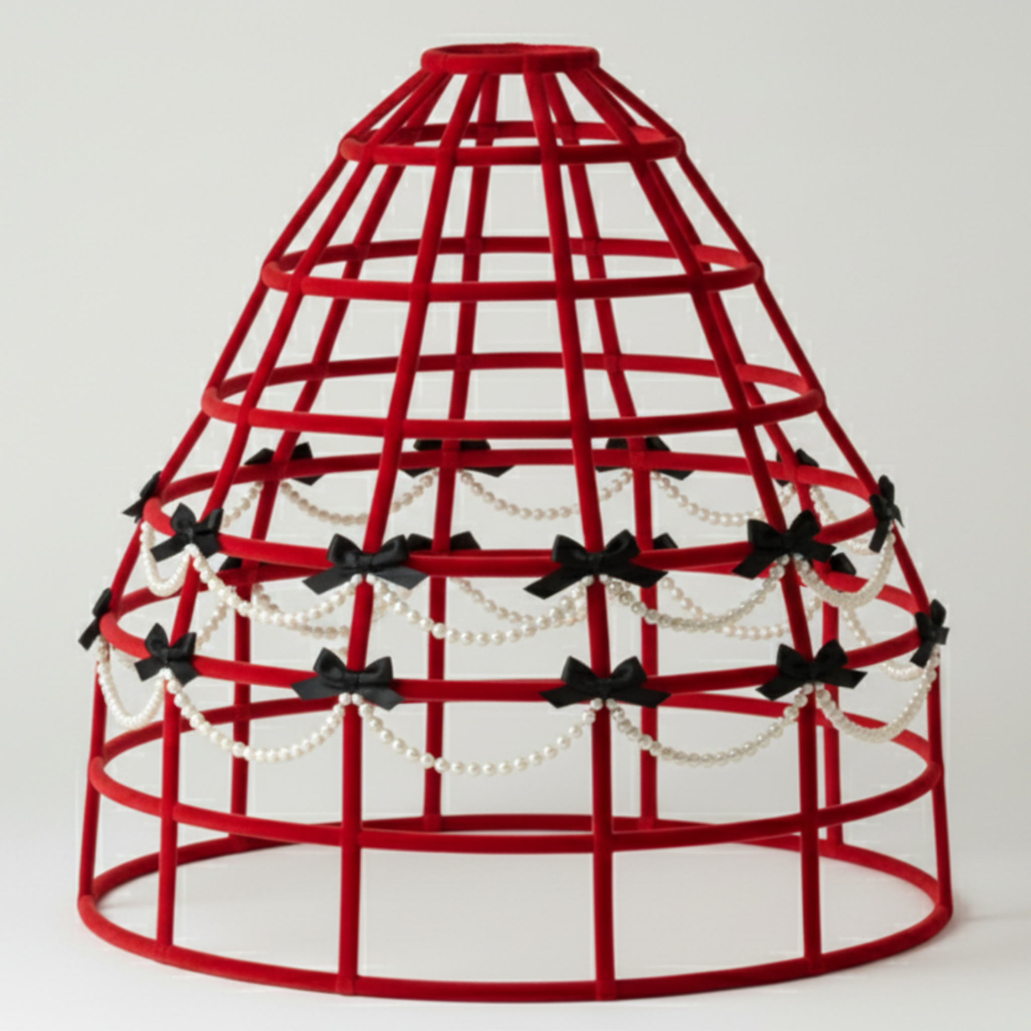 Cherry Red Custom-Adult Prissy Sissy Hoop Skirt Victorian Bustle Cage Crinoline by Bens