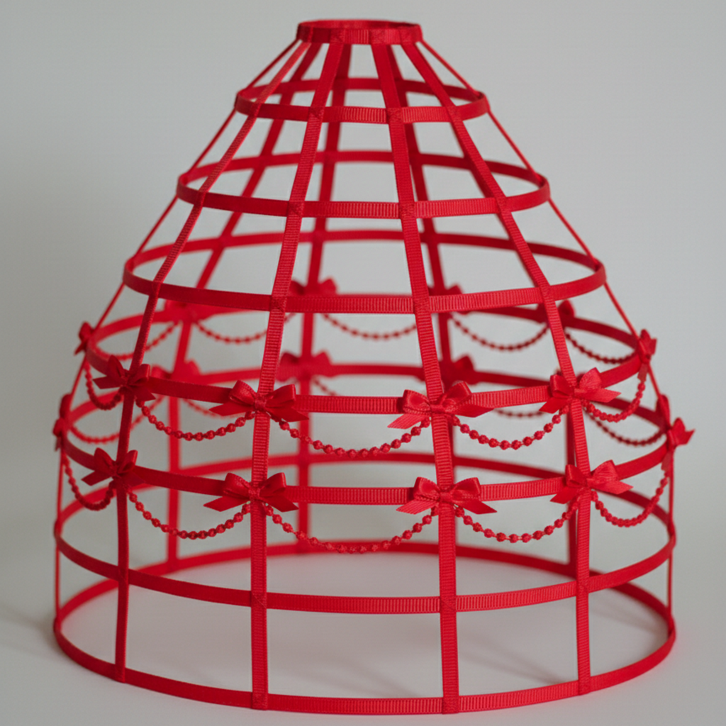 Cherry Red Custom-Adult Prissy Sissy Hoop Skirt Victorian Bustle Cage Crinoline by Bens