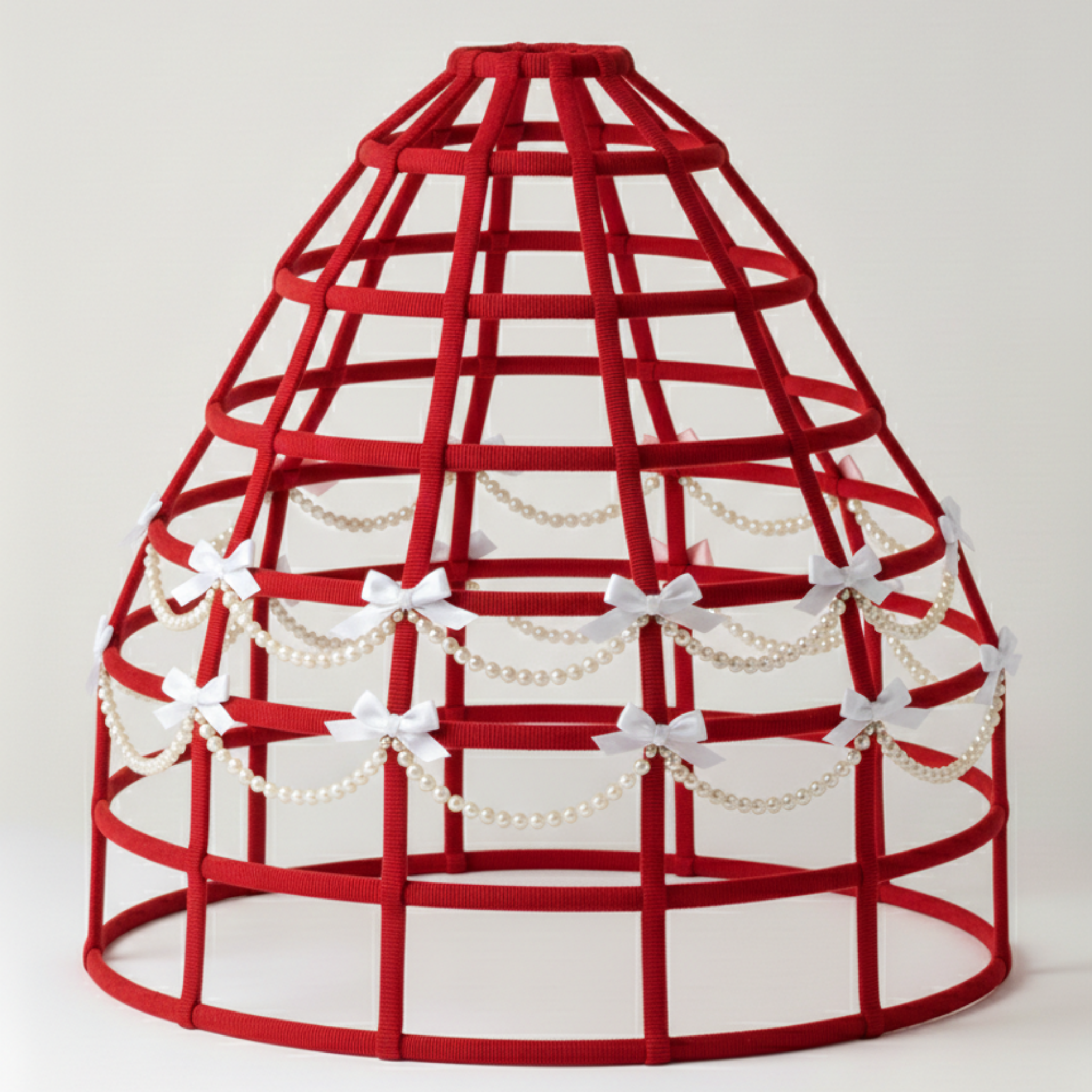 Cherry Red Custom-Adult Prissy Sissy Hoop Skirt Victorian Bustle Cage Crinoline by Bens