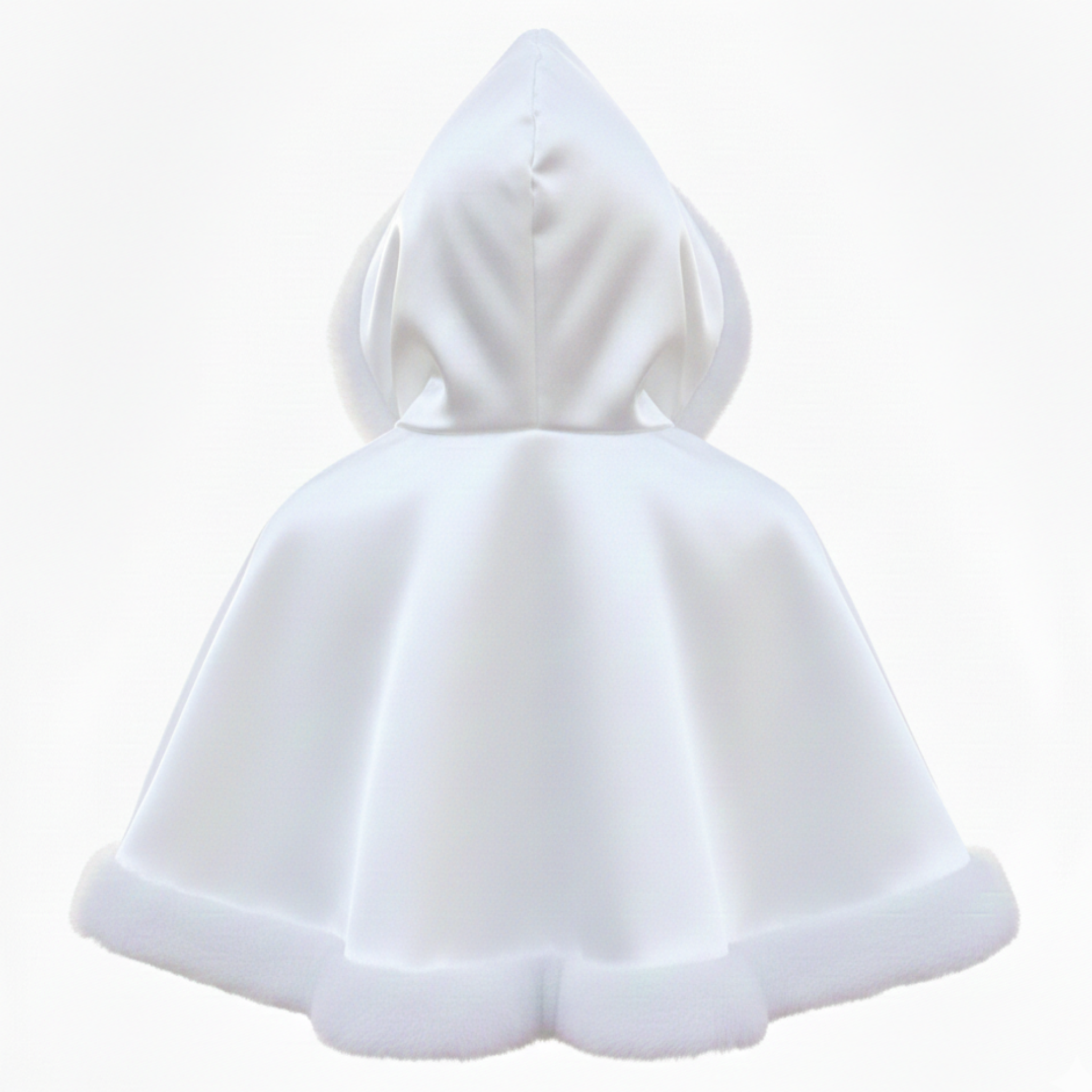 White hooded cloak on a white background