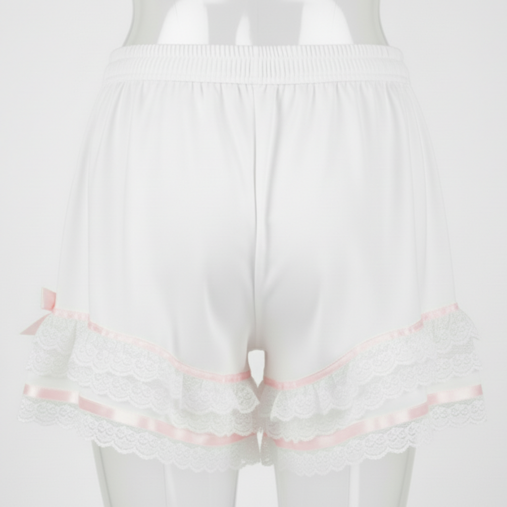 Custom Made to Fit Satin & Lace Adult Sissy Sleep Shorts Bloomers Style 1 by Ben's