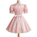 Suzette Custom Fit Pastel Satin Lolita Sissy French Maid Dress Apron & Choker
