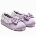 Lavender satin slippers