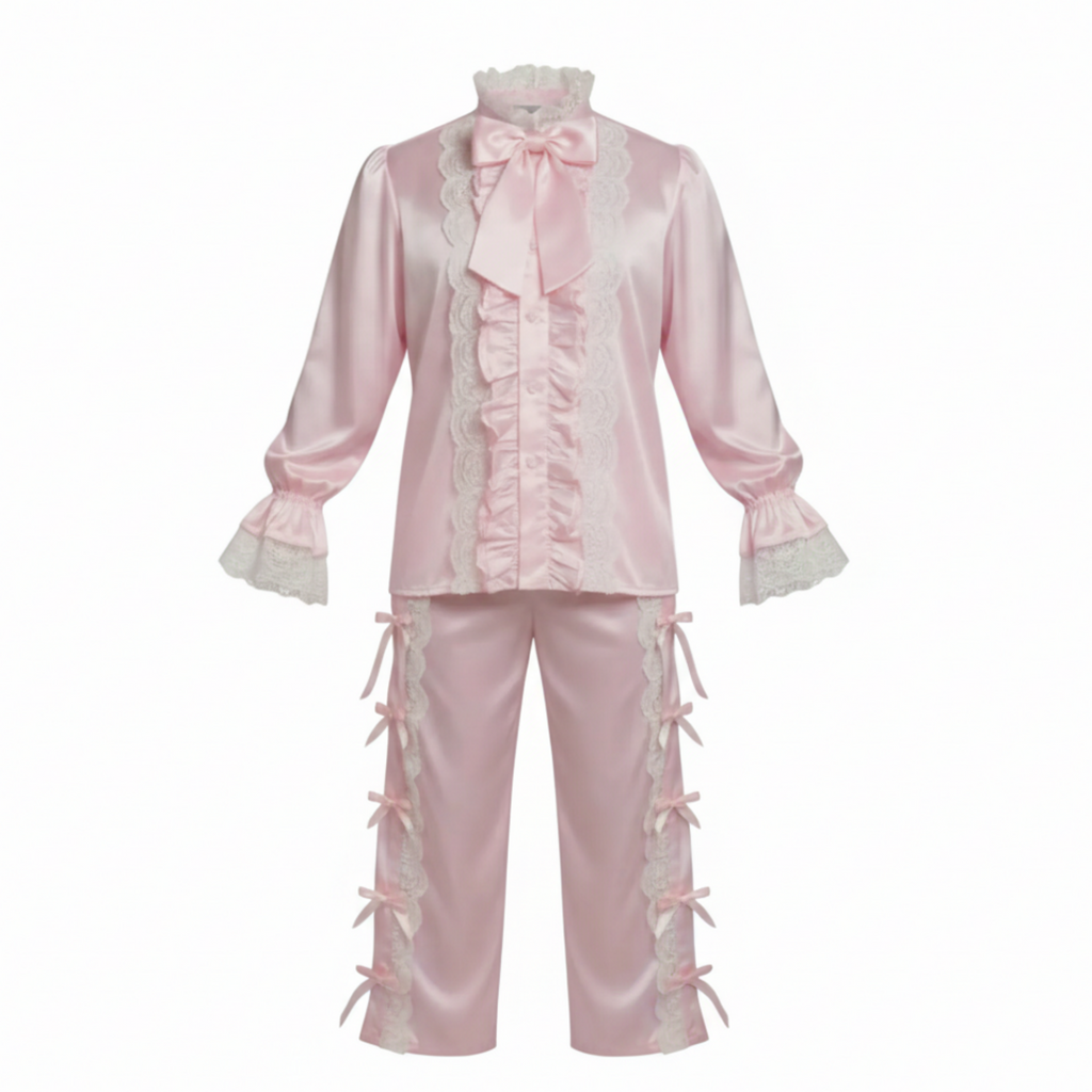 Men’s satin pajamas on a white background