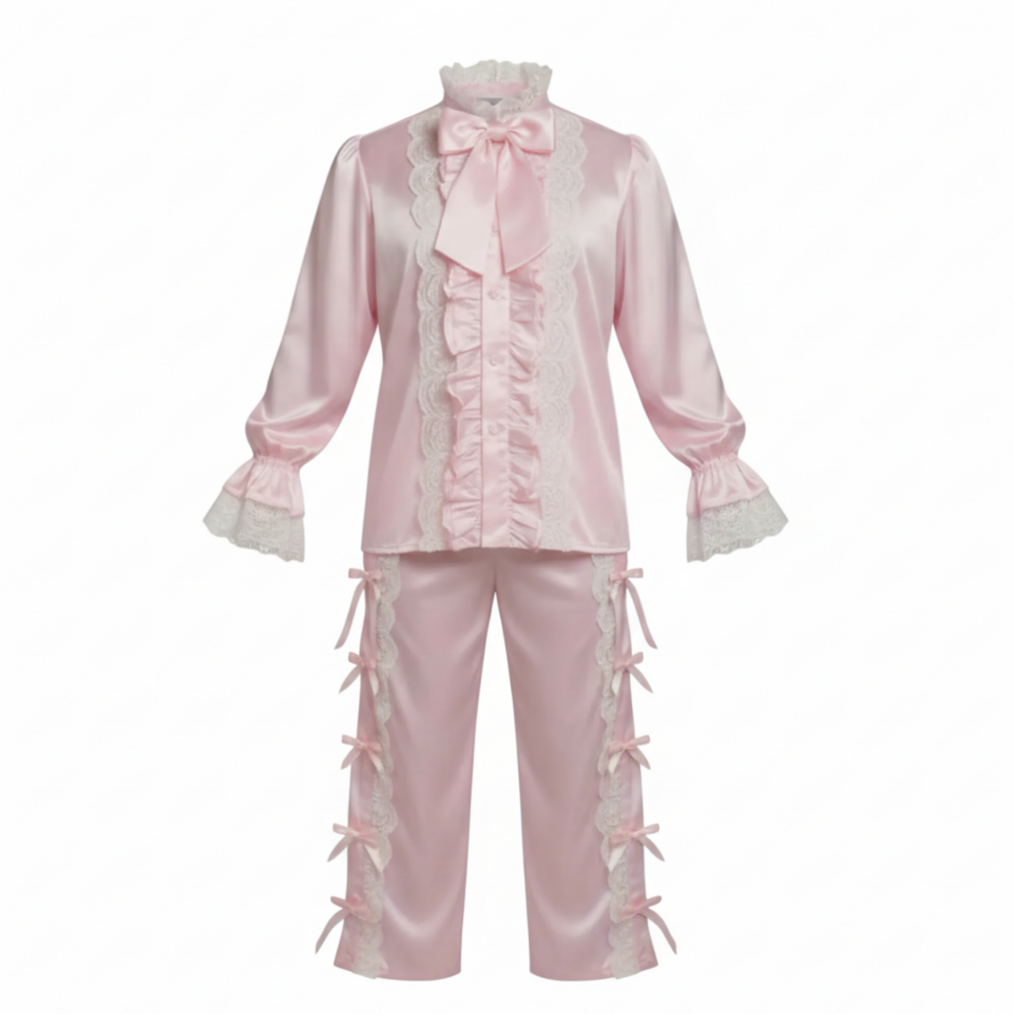 Men’s satin pajamas on a white background