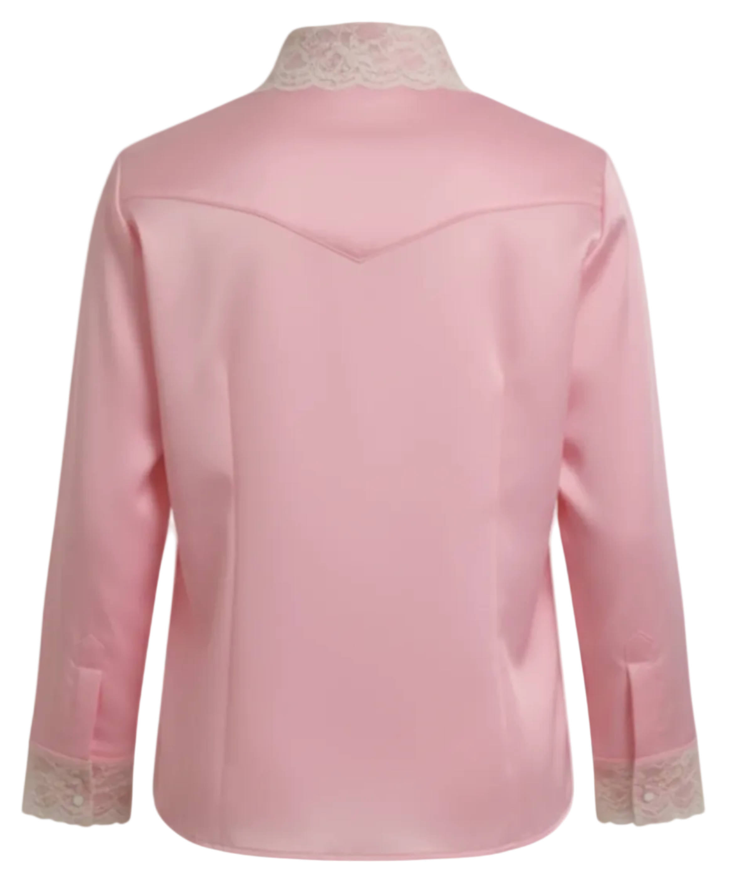 Carol Custom Fit Pink Satin Ruffles Button Front Men’s Sissy Shirt by Ben’s