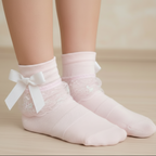 Pink Lacy Ruffles & Bows Ankle Socks Adult Sissy by Ben's