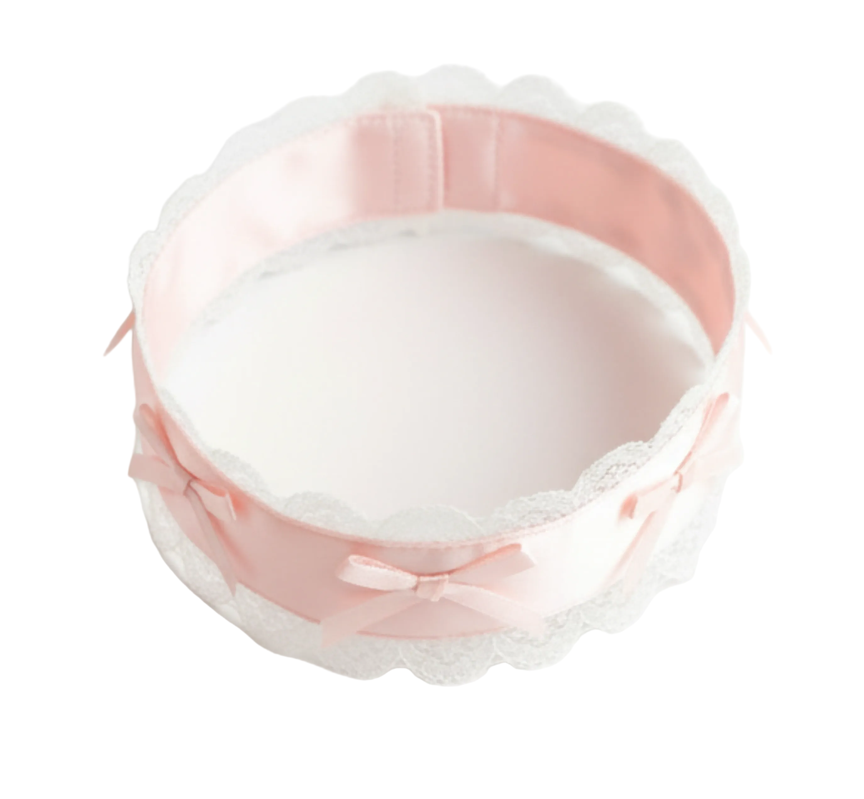 White and pink choker on a white background