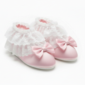 Pink satin sissy slippers no sole