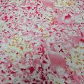 Floral patterned fabric with pink and white colors