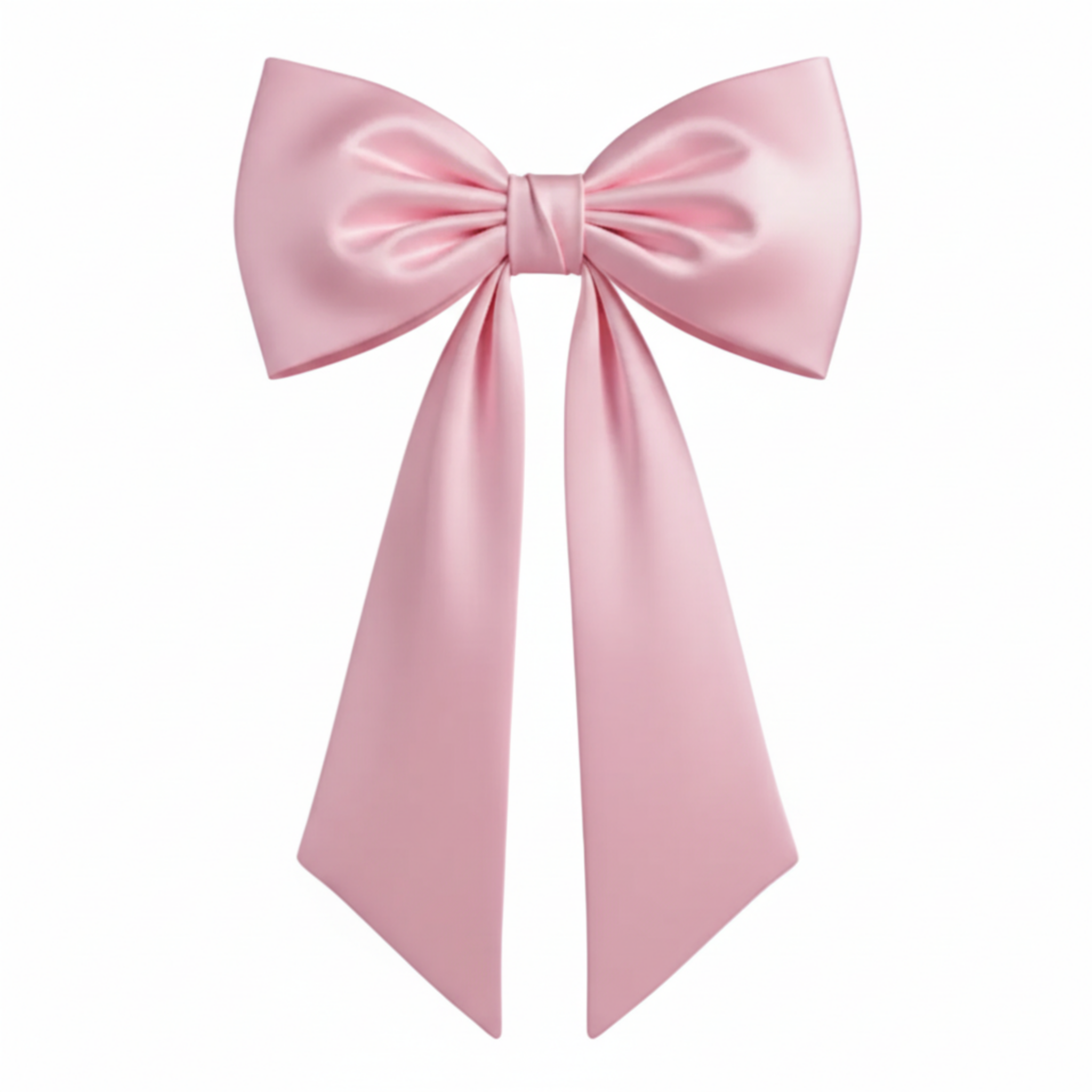 Pink satin bow on a white background