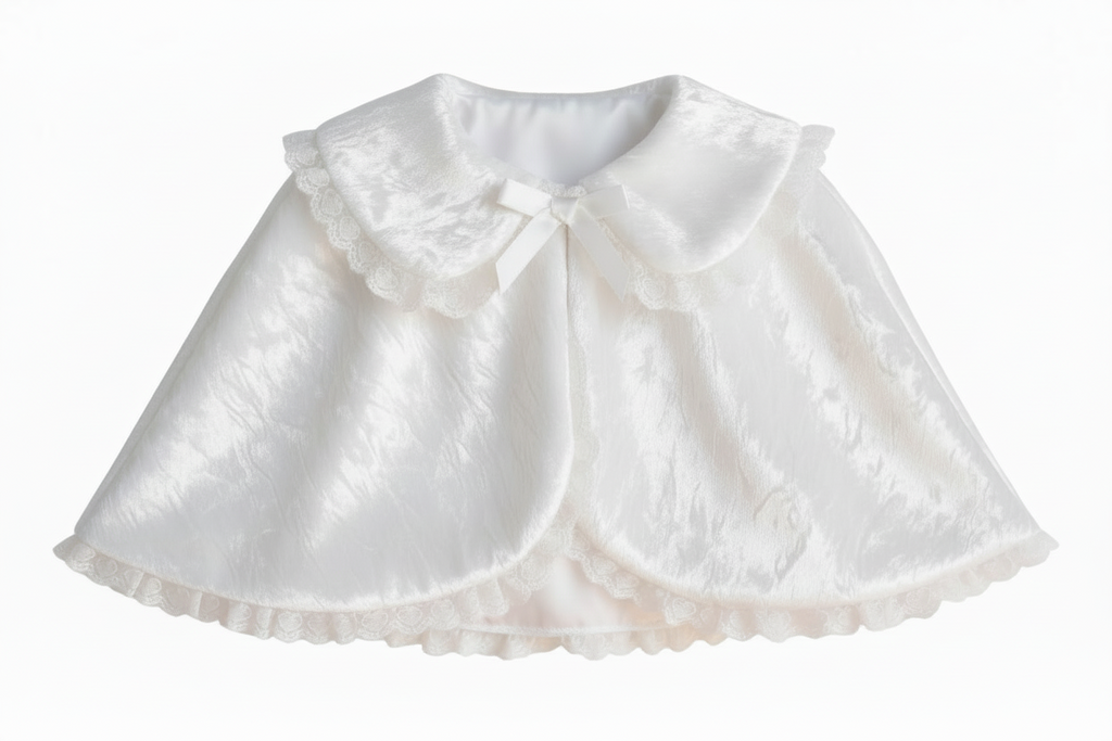 Susan Custom Fit White Velvet & Satin Lined Adult Little Girl Sissy Cape Cloak by Ben’s