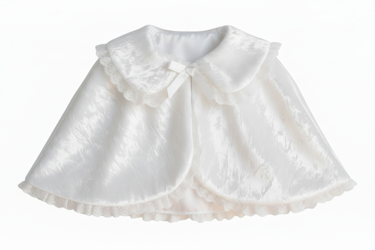 Susan Custom Fit White Velvet & Satin Lined Adult Little Girl Sissy Cape Cloak by Ben’s