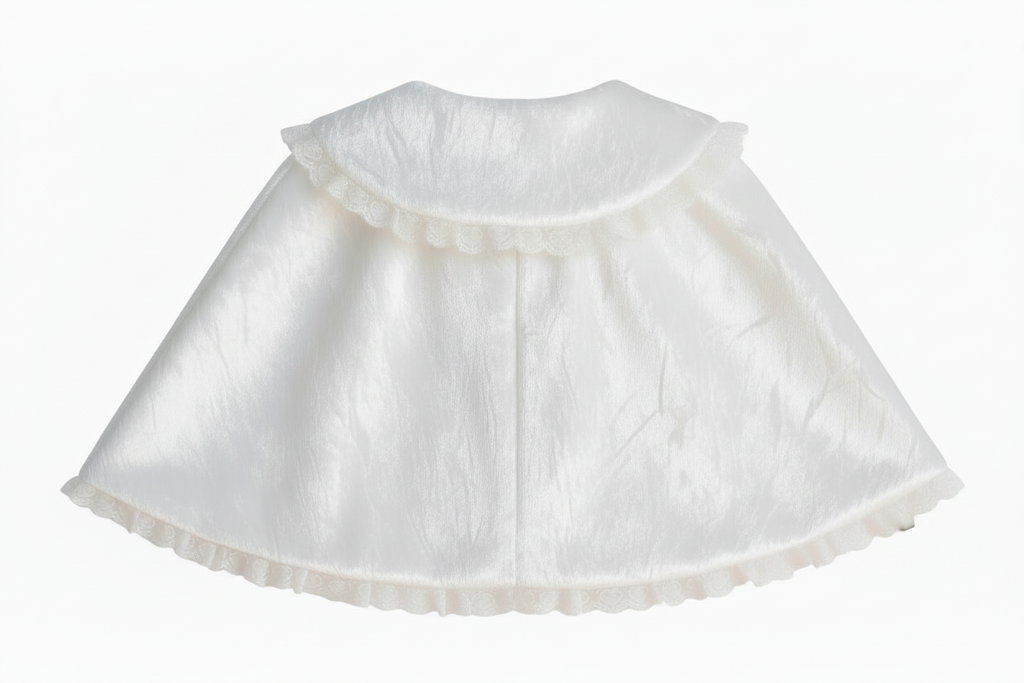Susan Custom Fit White Velvet & Satin Lined Adult Little Girl Sissy Cape Cloak by Ben’s