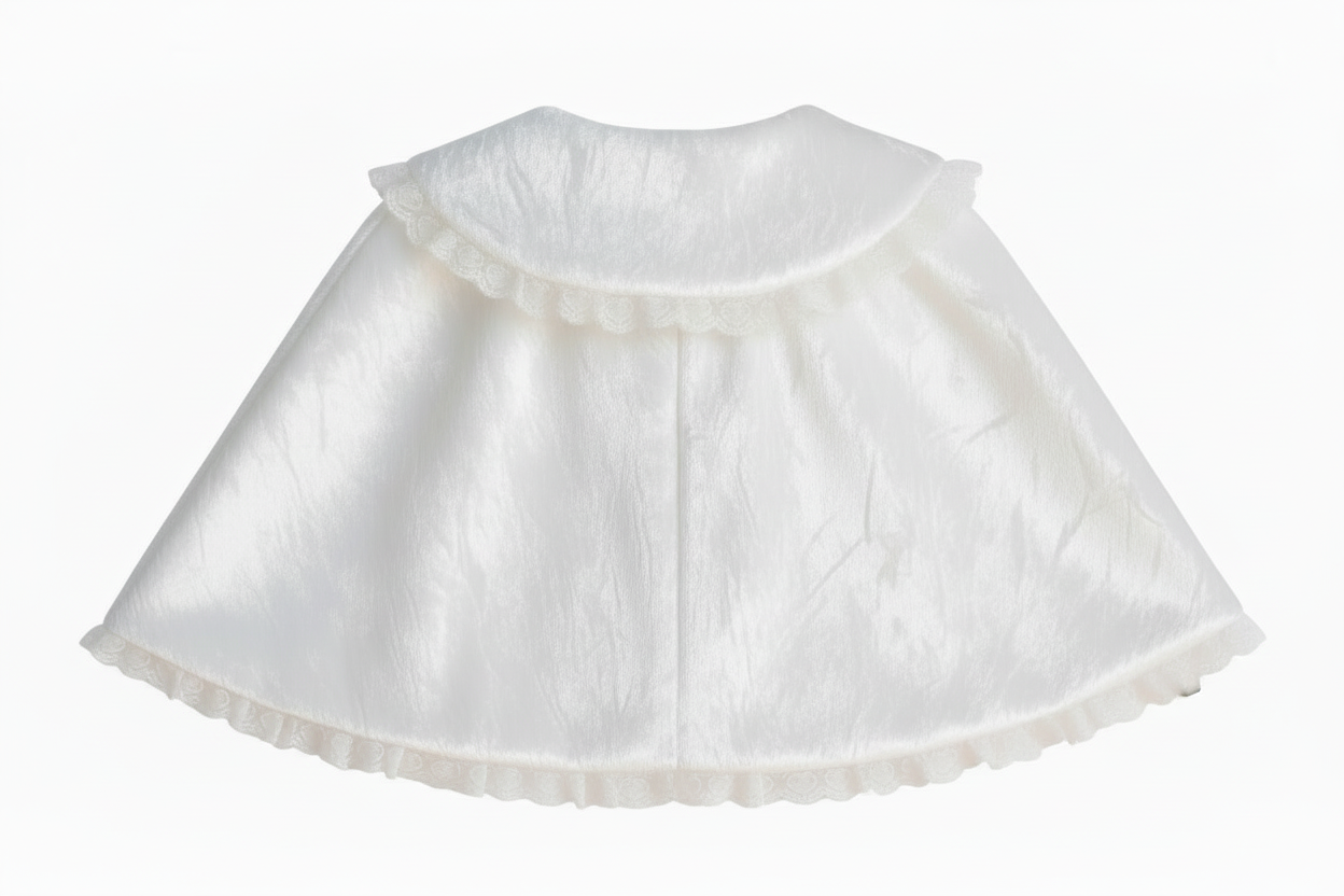 Susan Custom Fit White Velvet & Satin Lined Adult Little Girl Sissy Cape Cloak by Ben’s