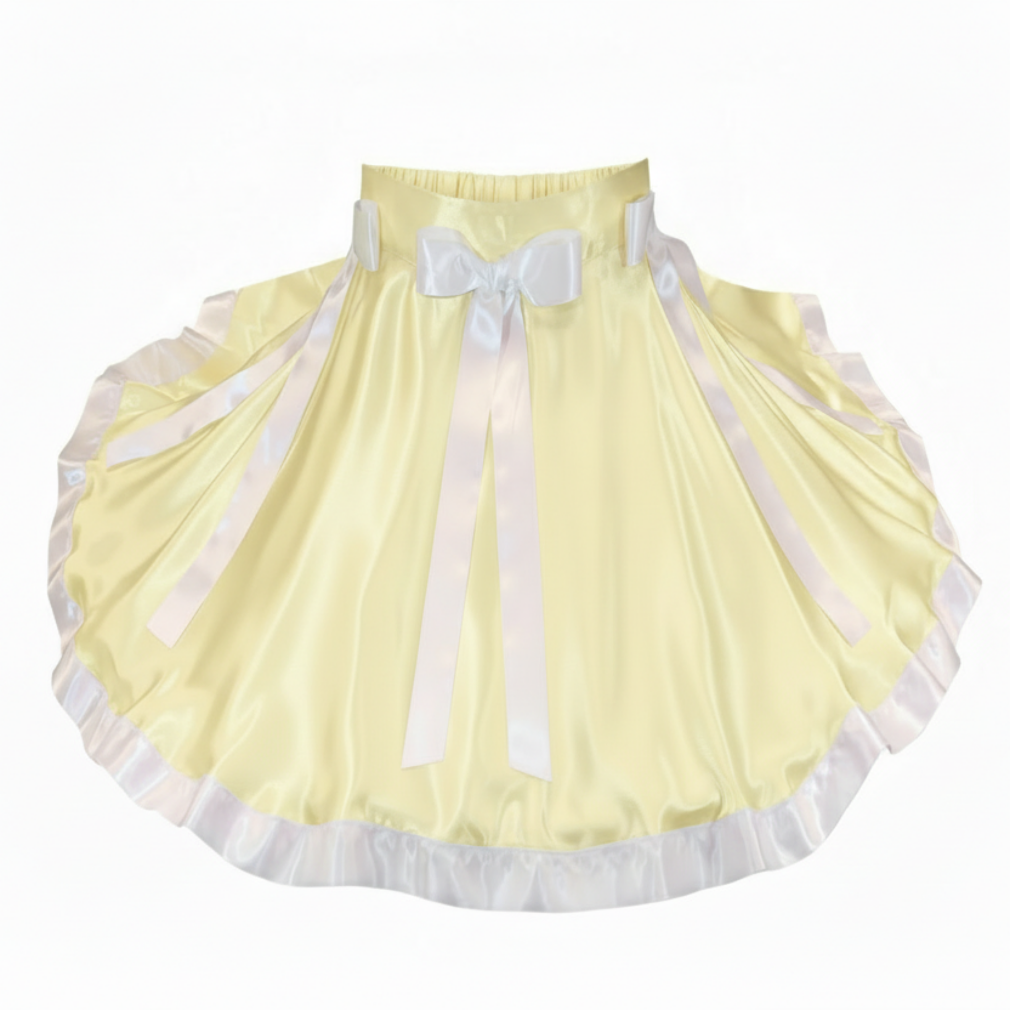 Susie Custom Fit Yellow Bridal Satin Adult Sissy Square Dance Skirt by Ben’s