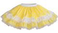Clara Custom Fit Yellow Satin Polka Dots Adult Sissy Square Dance Skirt by Ben’s